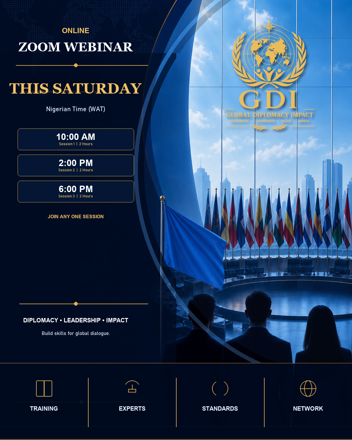 GDI Saturday Zoom webinar announcement